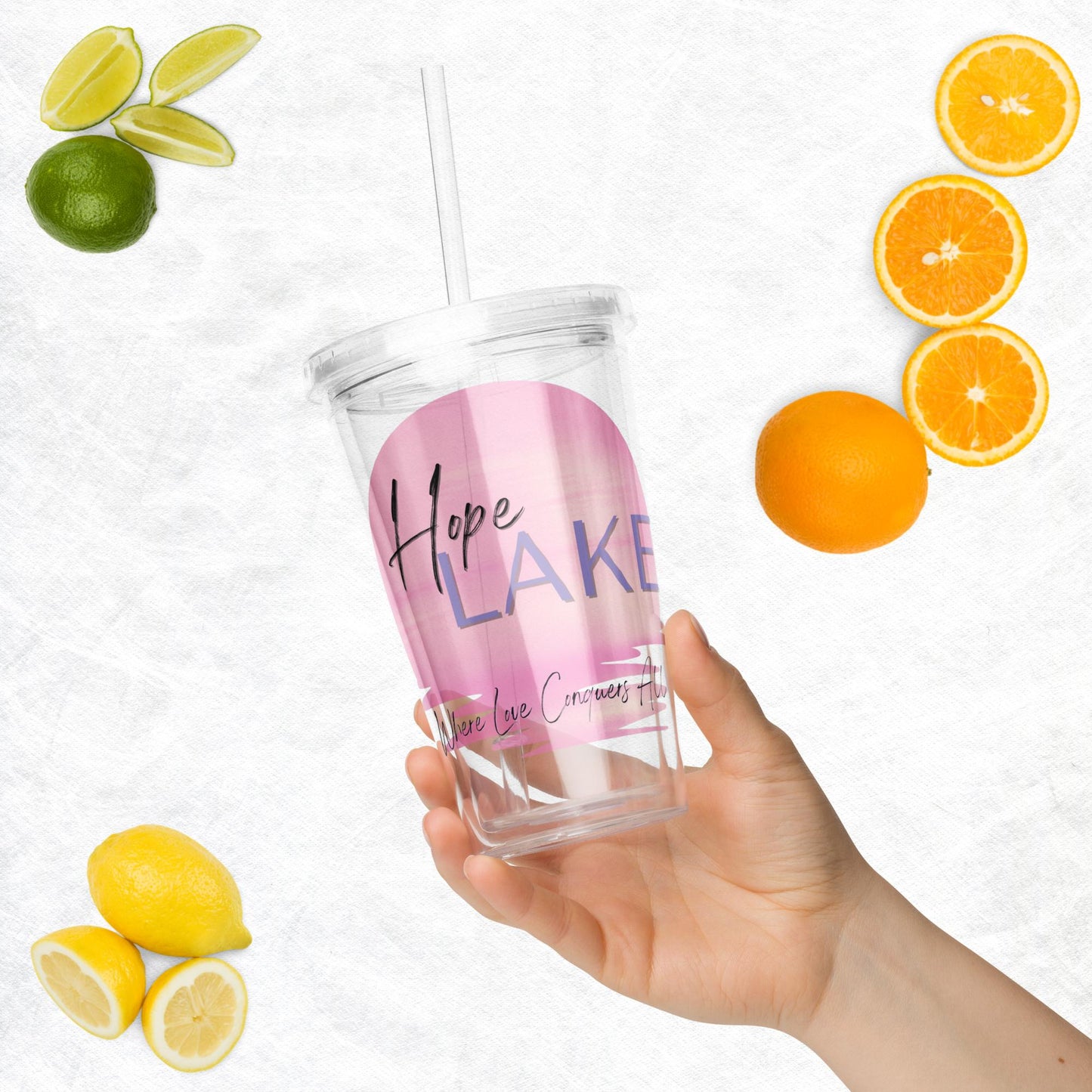 Hope Lake clear plastic tumbler