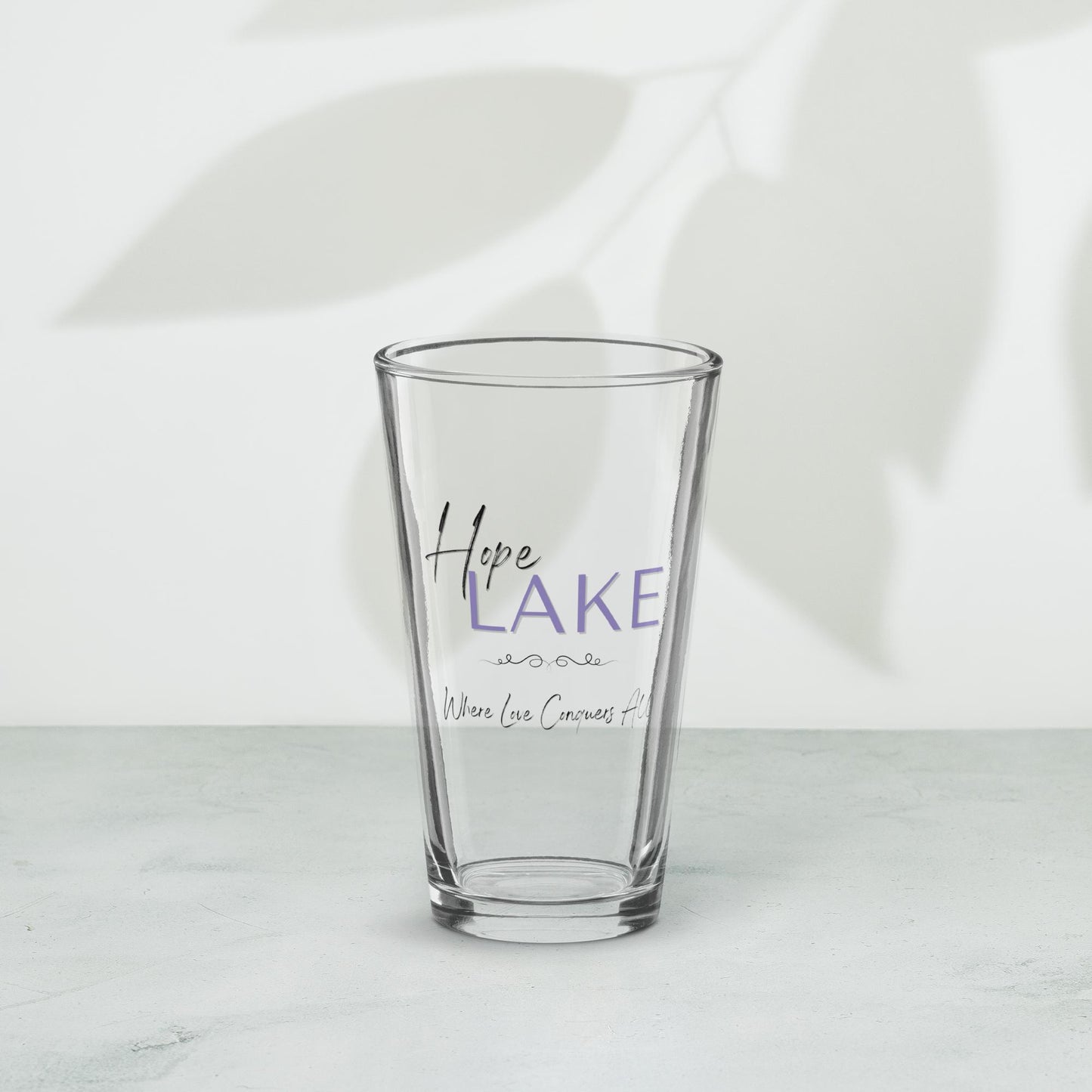 Hope Lake shaker pint glass